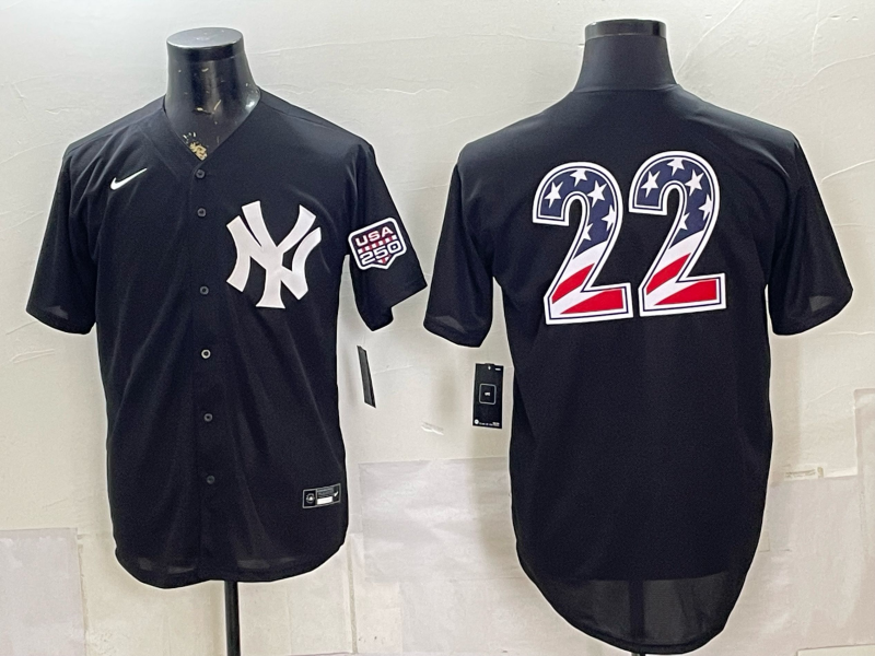 Men/Women/Youth New York Yankees Benjamin Rice USA flag NO.22 baseball Jerseys