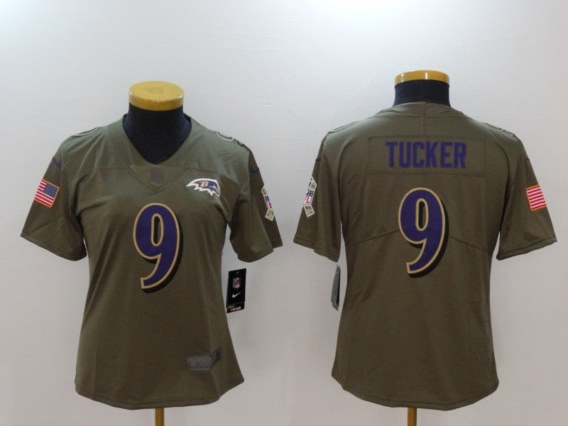 Women's Baltimore Ravens Justin Tucker NO.9 Football Jerseys