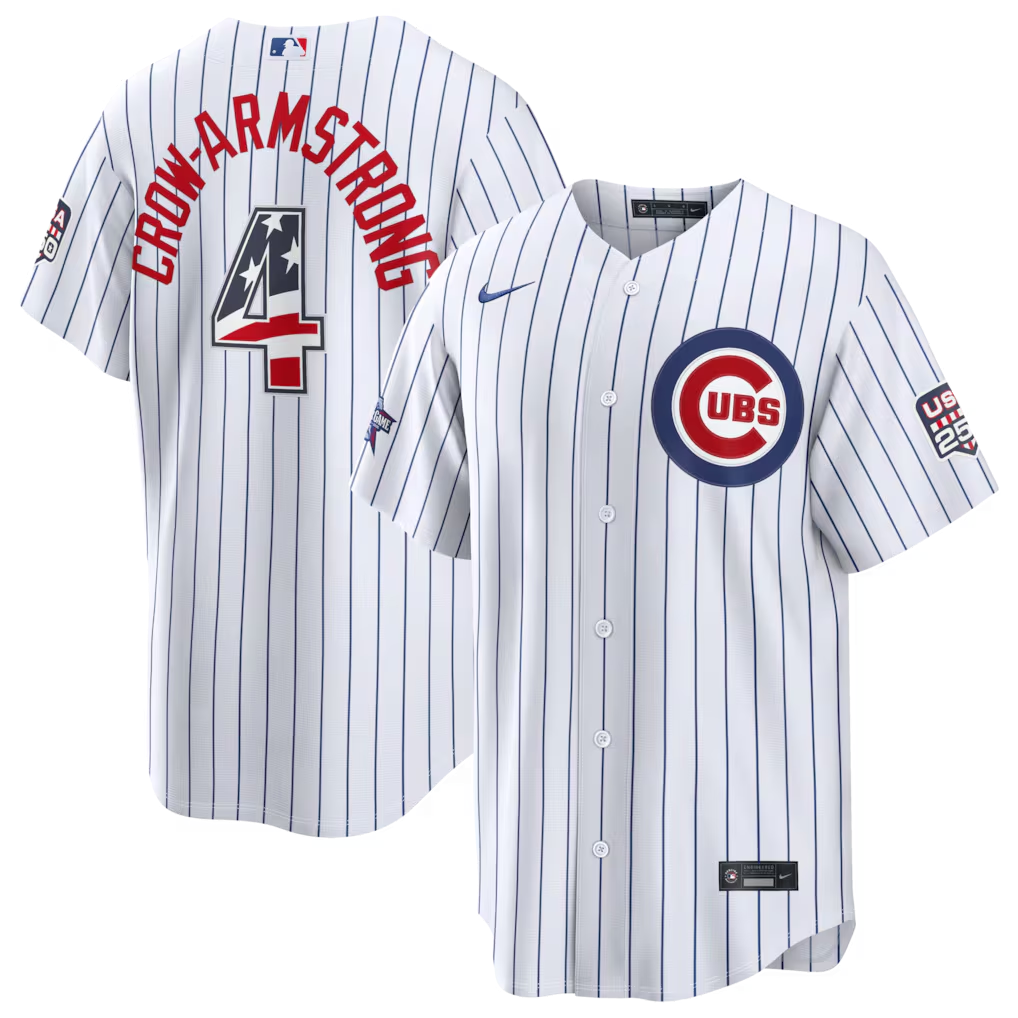 Cubs #04 Pete Crow-Armstrong White USA 250 Stitched Jersey