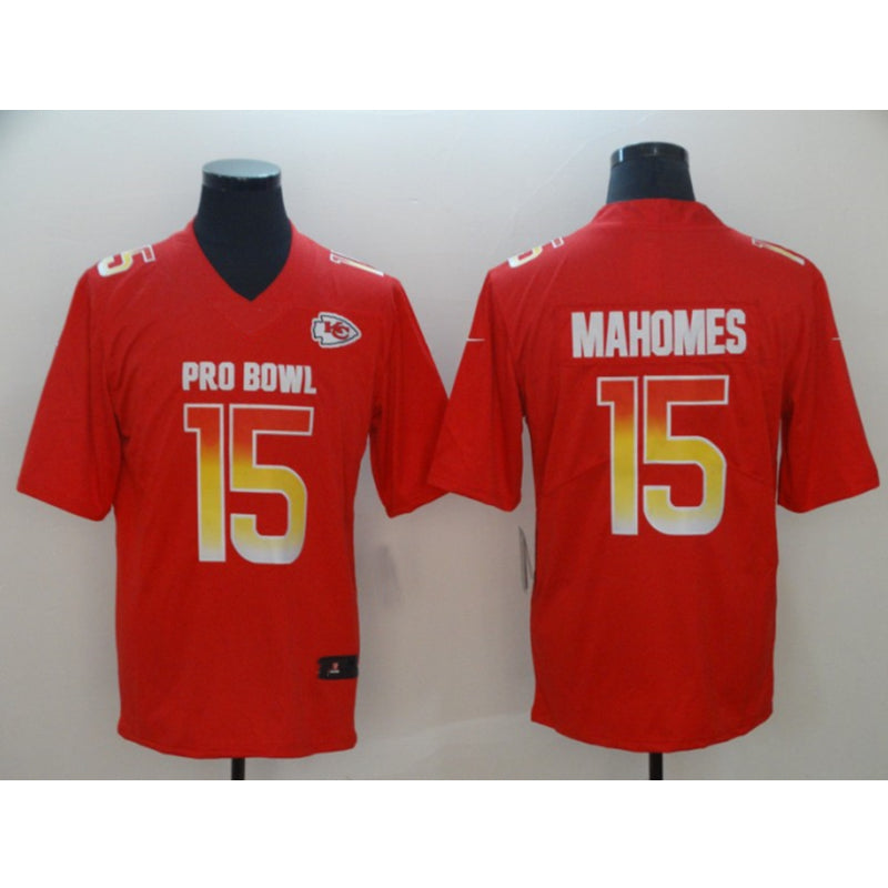 men/women/kids KC.Chiefs Mahomes NO.15 Red Football Jersey