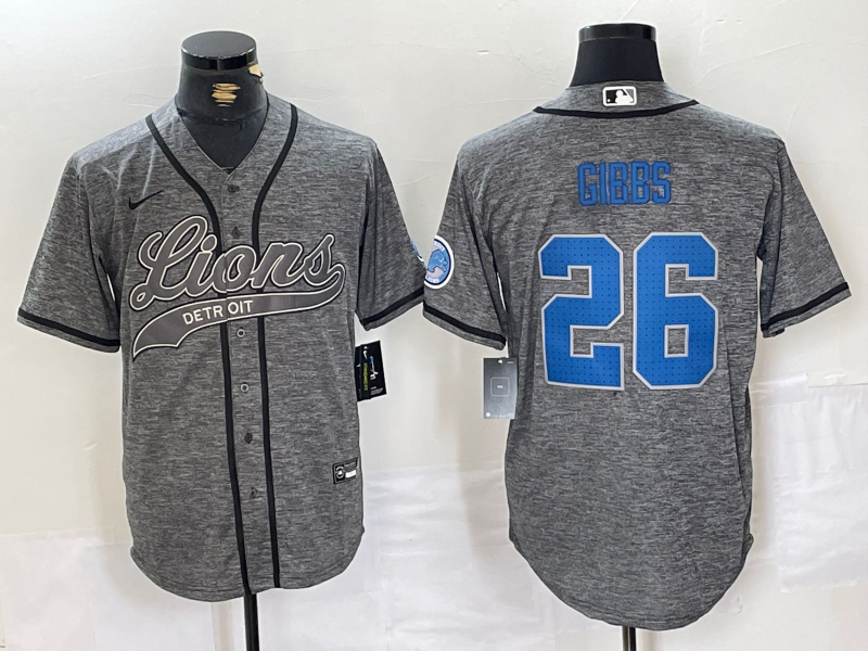 men/women/kids Detroit Lions Jahmyr Gibbs NO.26 baseball Jerseys