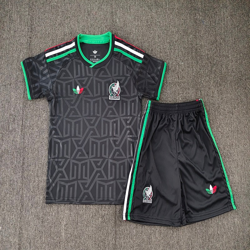 Kids Mexico 2026 world cup away black soccer Jersey custom name and number