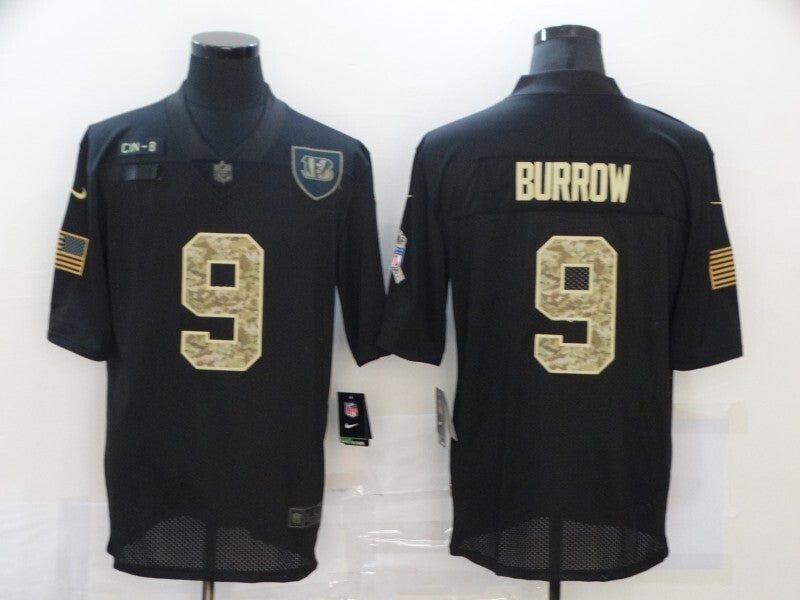 Cincinnati Bengals Jerseys Joe Burrow NO.9 Salute To Service Football