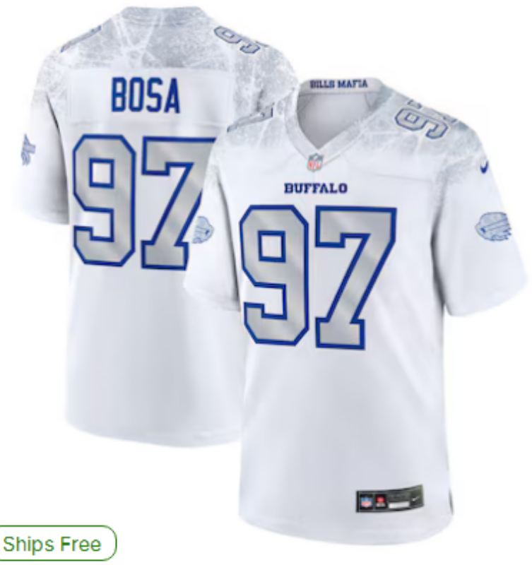 JOEY BOSA Jersey – #97 Buffalo Bills Rugby Style Jersey STITCHED