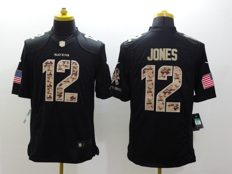 Adult Baltimore Ravens Travis Jones NO.12 Football Jerseys