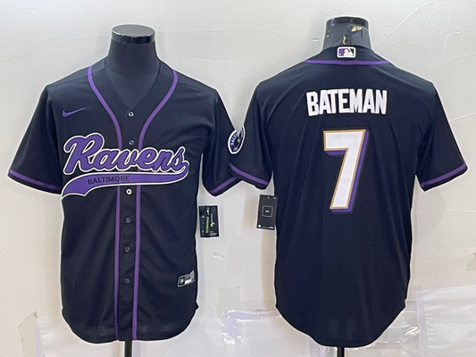 Adult Baltimore Ravens Rashod Bateman NO.7 Football Jerseys