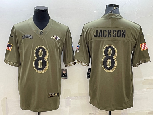 Adult Baltimore Ravens Lamar Jackson NO.8 Football Jerseys