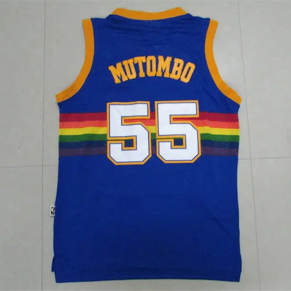 Denver Nuggets Mutombo NO.55 Blue Basketball Jersey