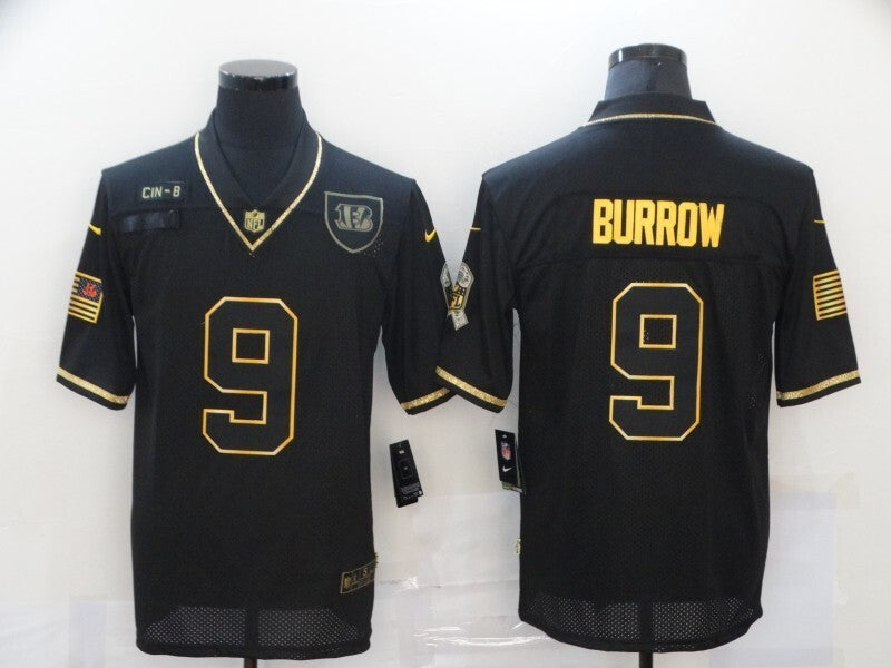 Cincinnati Bengals Joe Burrow NO.9 Salute To Service Football Jerseys