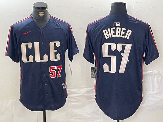 Men/Women/Youth Cleveland Indians Shane Bieber #57 baseball Jerseys