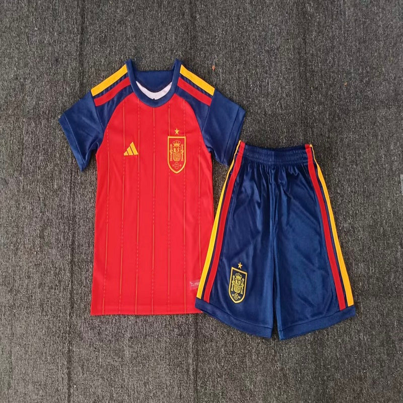 Kids Spain 2026 world cup home soccer Jersey custom name and number