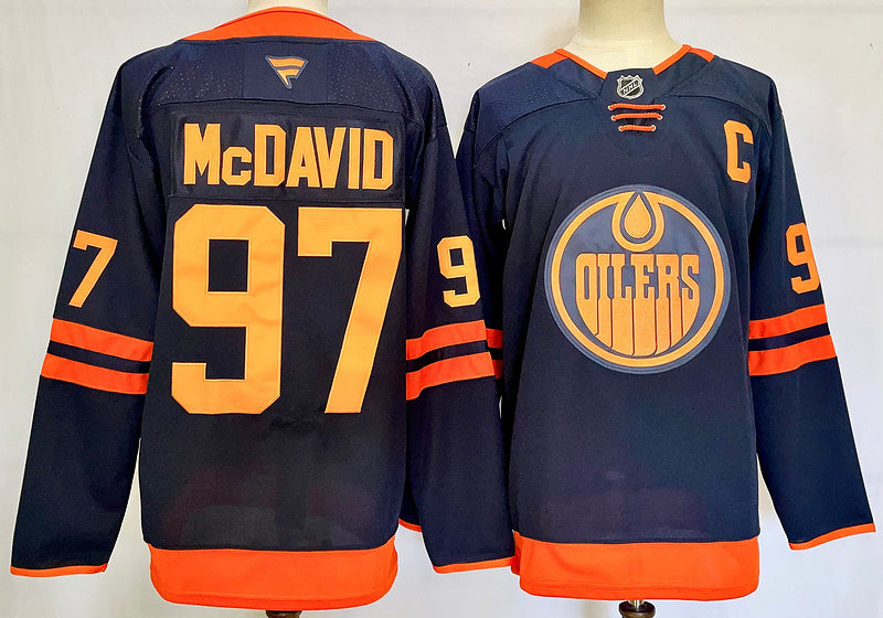 Men's Edmonton Oilers Connor McDavid #97 Fanatics Navy Player Game Jersey