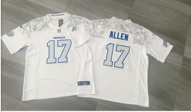 Men's #17 Josh Allen Bills 2025 Rivalry Series Stitched Jersey