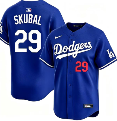 Adult Los Angeles Dodgers Tarik #29 Skubal baseball Jerseys blue