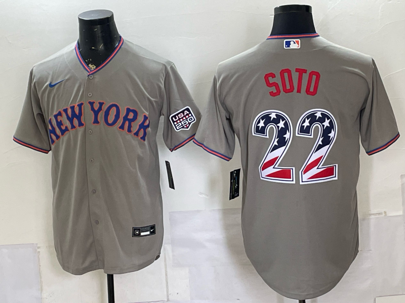 Men/Women/Youth New York Mets Juan Soto NO.22 baseball Jerseys US flag version