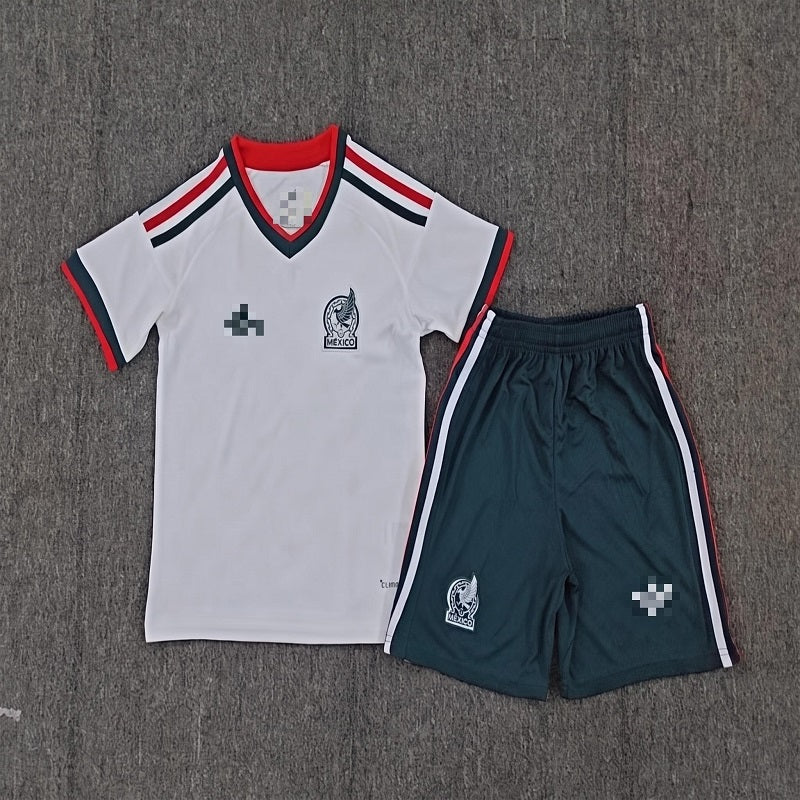 Kids Mexico 2026 world cup away white soccer Jersey custom name and number