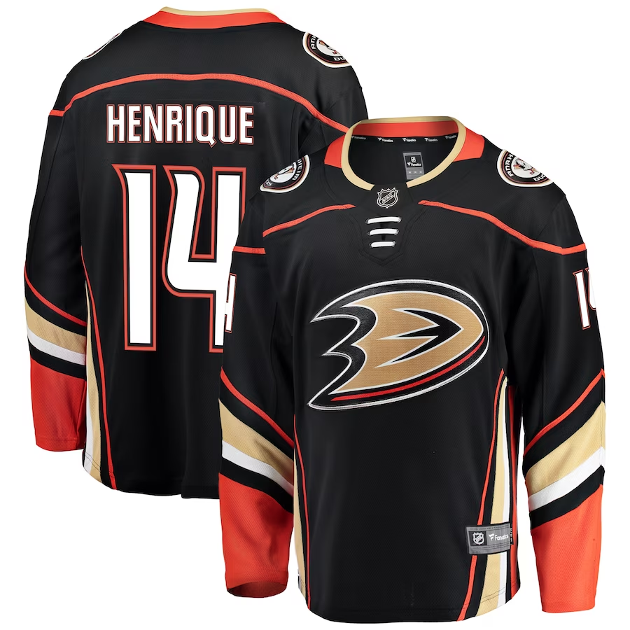 Men¡¯s Anaheim Ducks Adam Henrique #14 Black Breakaway Player Jersey