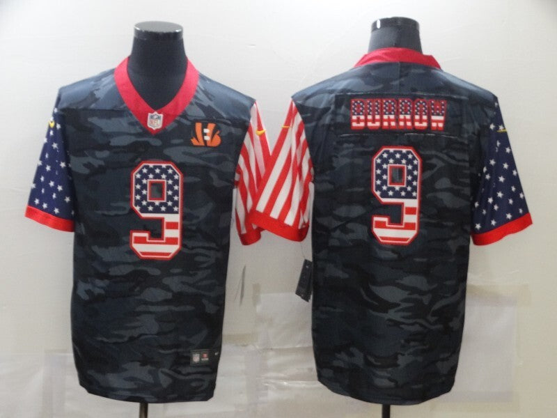 Cincinnati Bengals Joe Burrow NO.9 Salute To Service Football Jerseys