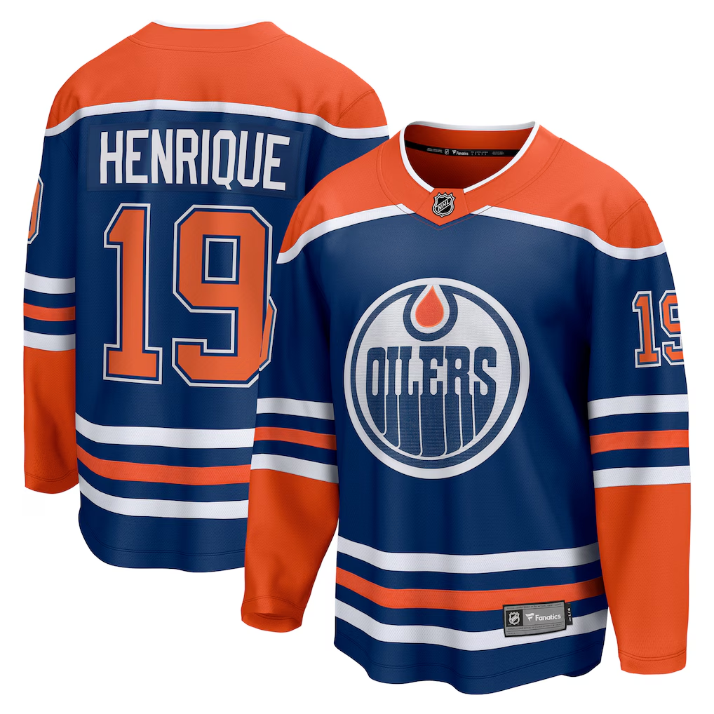 Men's Edmonton Oilers Adam Henrique #19 Fanatics Royal Home Breakaway Jersey