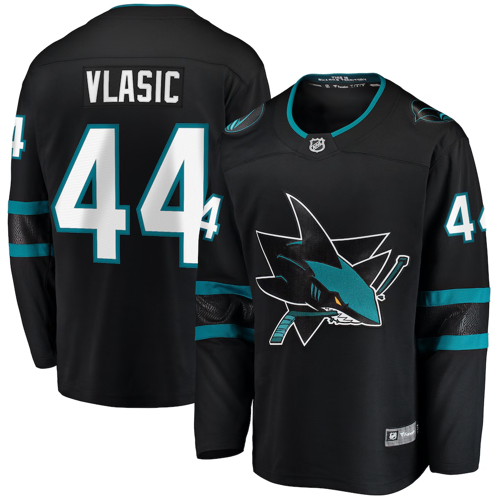 Men's San Jose Sharks Marc-Edouard Vlasic #44 Fanatics Black Breakaway Jersey
