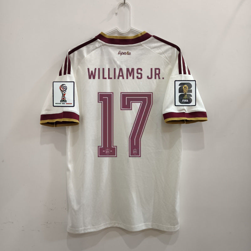 Spain Pale Yellow & Burgundy world cup Soccer Jersey | National Away Fan Match Shirt