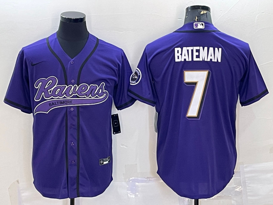 Adult Baltimore Ravens Rashod Bateman NO.7 Football Jerseys