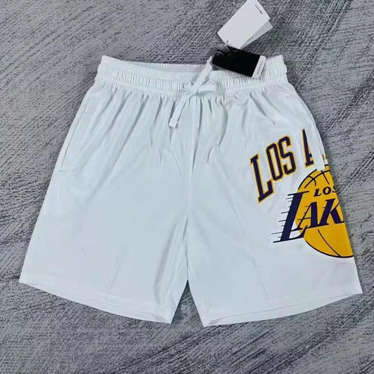 Los Angele lakers white Basketball Shorts
