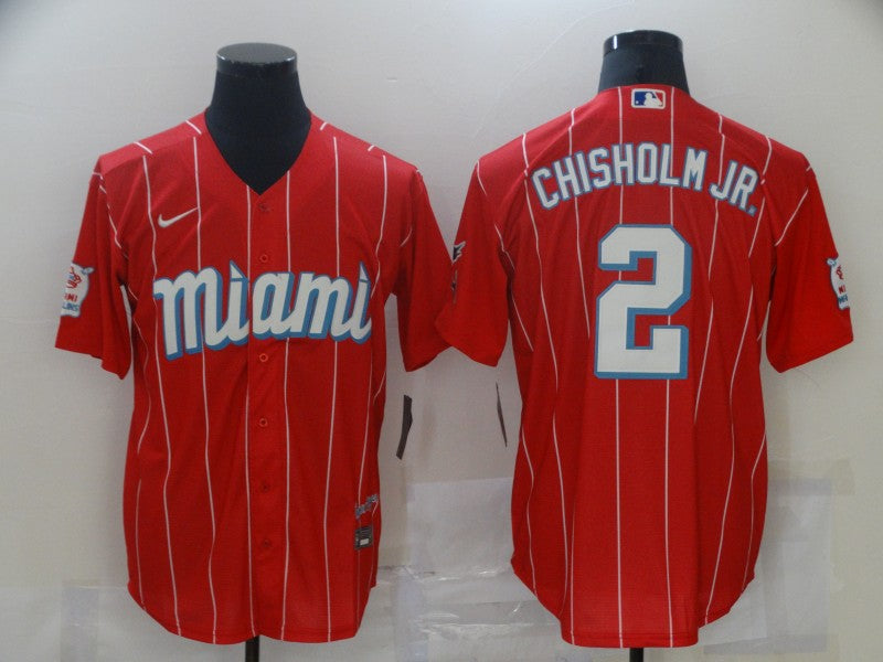 Men/Women/Youth Miami Marlins Jazz Chisholm Jr. NO.2 baseball Jerseys