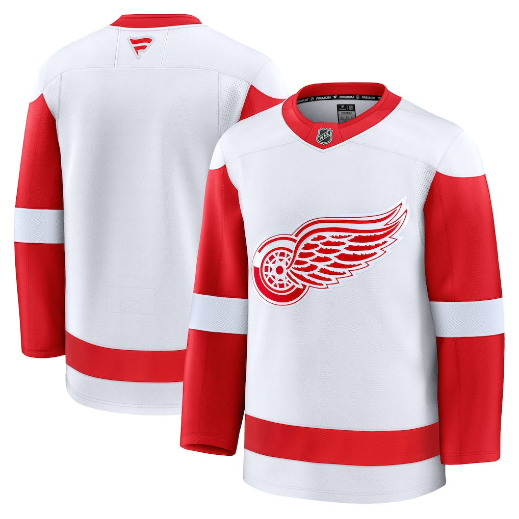 Men's Detroit Red Wings Fanatics White Away Premium Blank Jersey