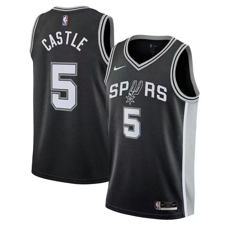 San Antonio Spurs Stephon Castle #5 swingman basketball jerseys S-2XL