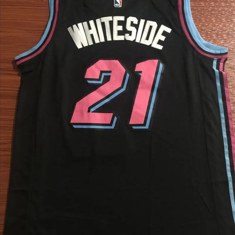 Miami Heat whiteside NO.21 Blue Basketball Jersey