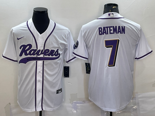 Adult Baltimore Ravens Rashod Bateman NO.7 Football Jerseys
