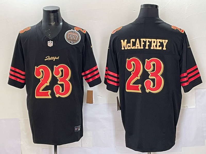 Newest arrival 2025 Adult San Francisco 49ers Christian McCaffrey No.23 Football Jerseys