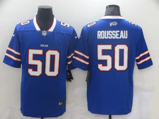 Adult Buffalo Bills Greg Rousseaus NO.50 Football Jerseys