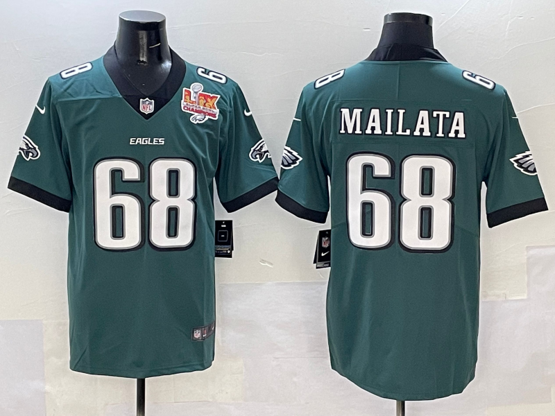 Adult 2025 NEW season Philadelphia Eagles Jordan Mailata NO.68 Football Jerseys