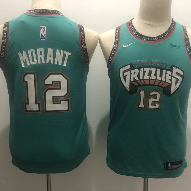 Kids Memphis Grizzlies Ja Morant NO.12 Basketball Jersey
