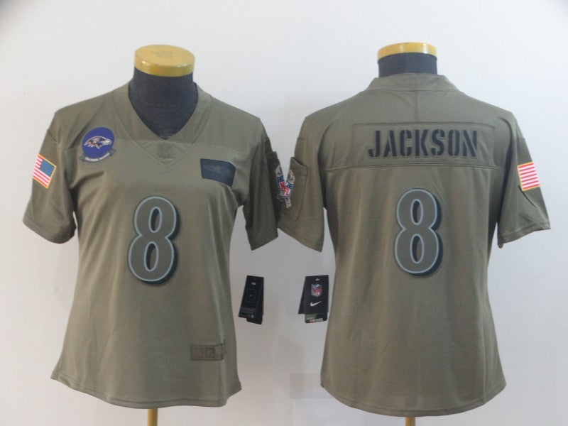 Women's Baltimore Ravens Lamar Jackson NO.8 Football Jerseys