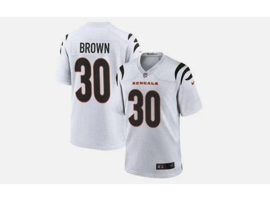 New Season Cincinnati Bengals Chase Brown NO.30 Football Jerseys white
