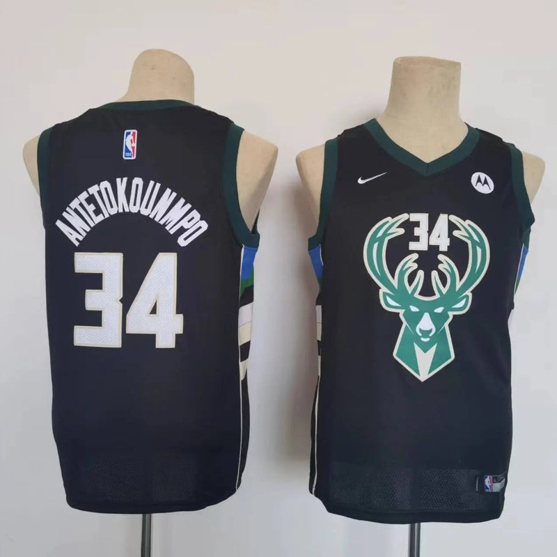 Kids Milwaukee Bucks Antetokounmpo NO.34 Basketball Jersey