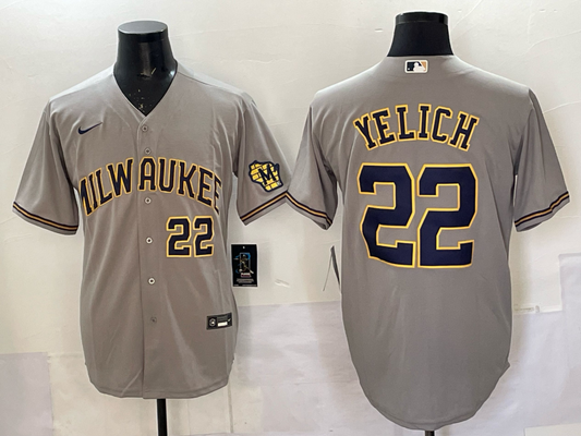 new Men/Women/Youth Milwaukee Brewers Christian Yelich #22 baseball Jerseys