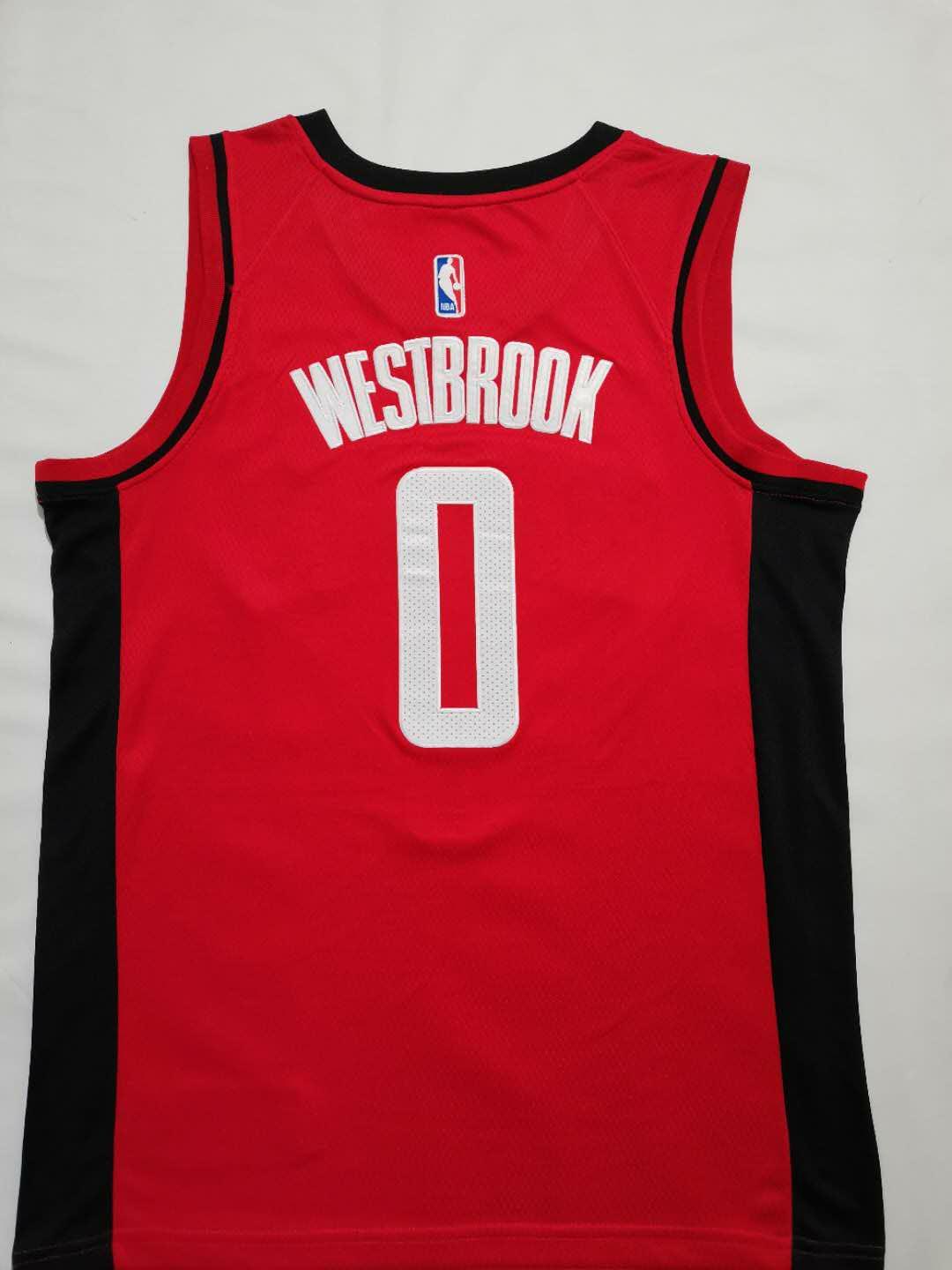 Houston Rockets Russell Westbrook #0 red jersey S-2XL