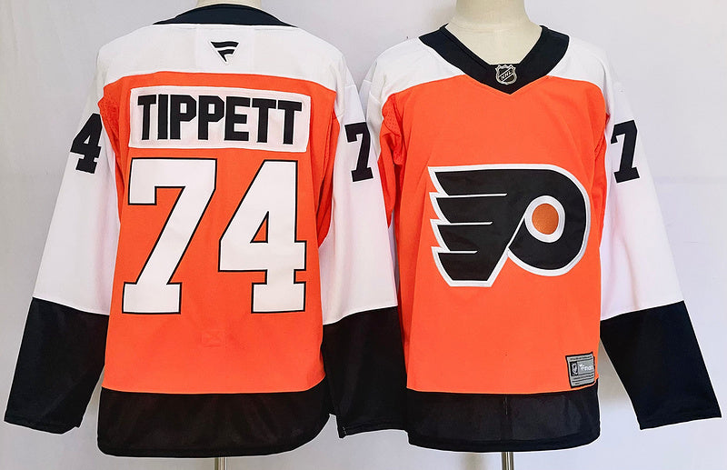 Men's Philadelphia Flyers Owen Tippett #74 Orange Jersey