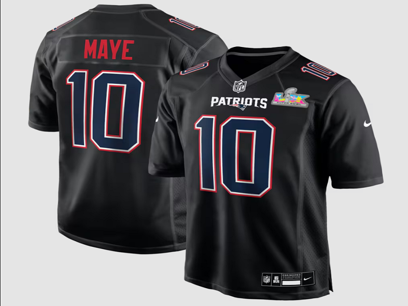 Super Bowl Adult New England Patriots Drake Maye NO.10 black Football Jerseys