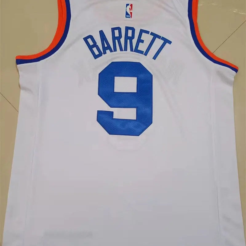 New York Knicks Barrett NO.9 White Basketball Jersey