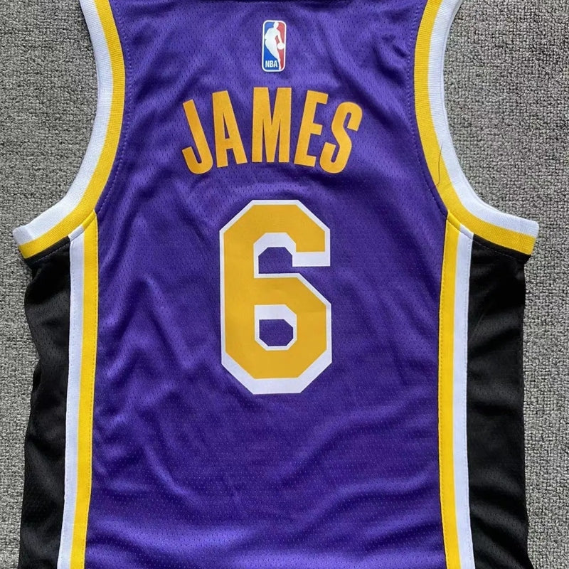 Kids Los Angeles Lakers James NO.6 purple Basketball Jersey
