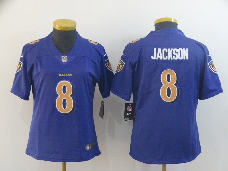 Women's Baltimore Ravens Lamar Jackson NO.8 Football Jerseys