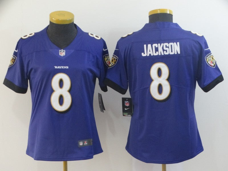 Women's Baltimore Ravens Lamar Jackson NO.8 Football Jerseys