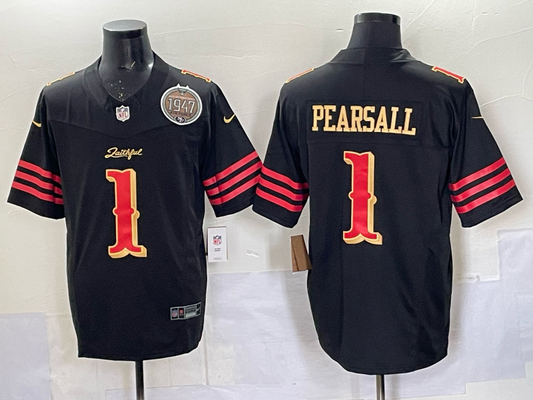 Newest arrival 2025 Adult San Francisco 49ers Ricky Pearsall NO.1 Football Jerseys