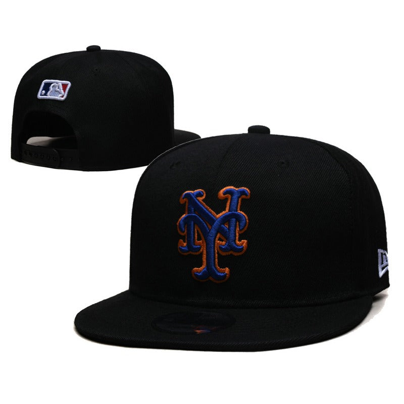 NYC City Baseball NY Symbol Flat Brim Snapback Caps, Unisex Adjustable Game Day Headwear Blue Black Orange Multi Color Styles