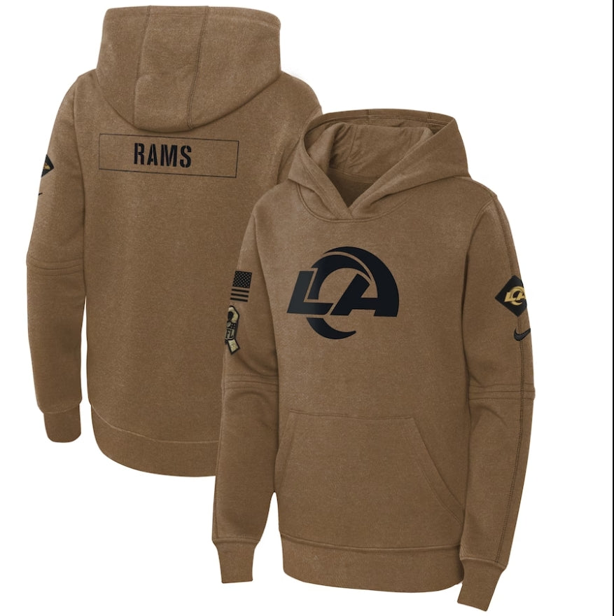 men/women/kids Los Angeles Rams 2023 Salute to Service Club Fleece Pullover Hoodies